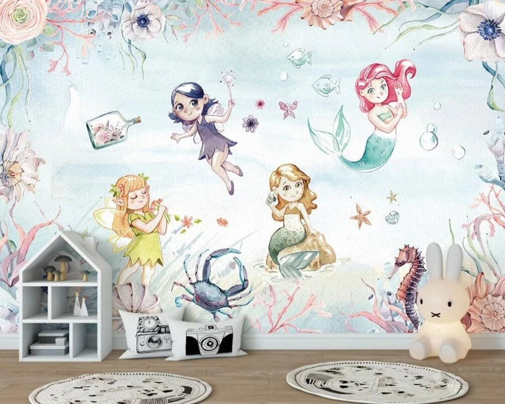 3D Wallpaper Sea World & Fairy Mermaid